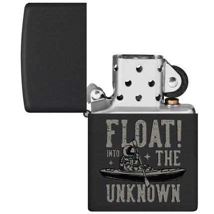 Zippo Windproof Lighter - Float into The Unknown Design Black Matte Finish | 48566