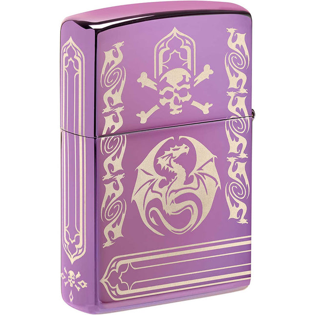 Zippo Lighter: Anne Stokes 360 Design Dragon Skull Purple | 48574