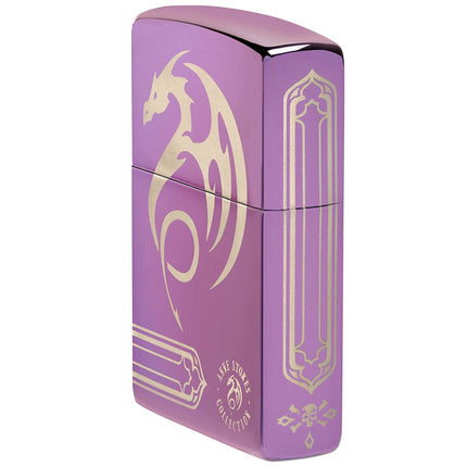 Zippo Lighter: Anne Stokes 360 Design Dragon Skull Purple | 48574