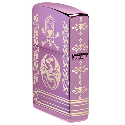 Zippo Lighter: Anne Stokes 360 Design Dragon Skull Purple | 48574