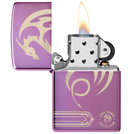 Zippo Lighter: Anne Stokes 360 Design Dragon Skull Purple | 48574