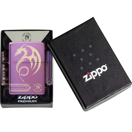 Zippo Lighter: Anne Stokes 360 Design Dragon Skull Purple | 48574