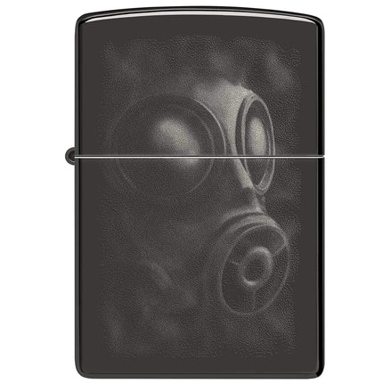 Zippo Lighter: Gas Mask Design High Polish Black | 48588