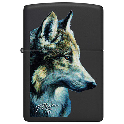 Zippo Lighter: Linda Pickens Wolf Design | 48598