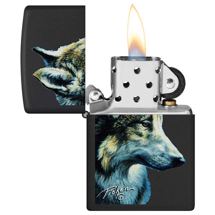 Zippo Lighter: Linda Pickens Wolf Design | 48598