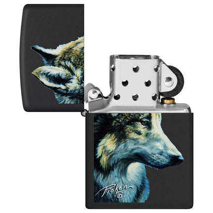 Zippo Lighter: Linda Pickens Wolf Design | 48598