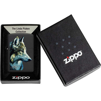 Zippo Lighter: Linda Pickens Wolf Design | 48598