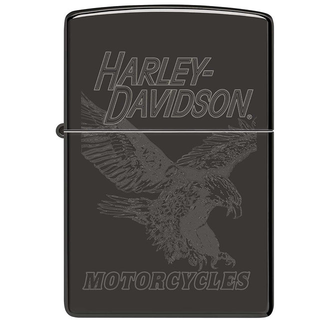 Zippo Lighter: Harley-Davidson® Laser Fancy Fill High Polish Black | 48601
