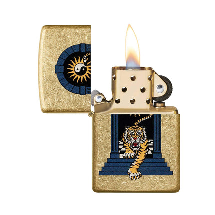Zippo Lighter: Tiger Tattoo Design | 48613
