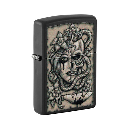 Zippo Lighter: Black Matte Gory Tattoo | 48616