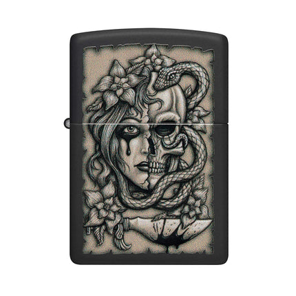 Zippo Lighter: Black Matte Gory Tattoo | 48616