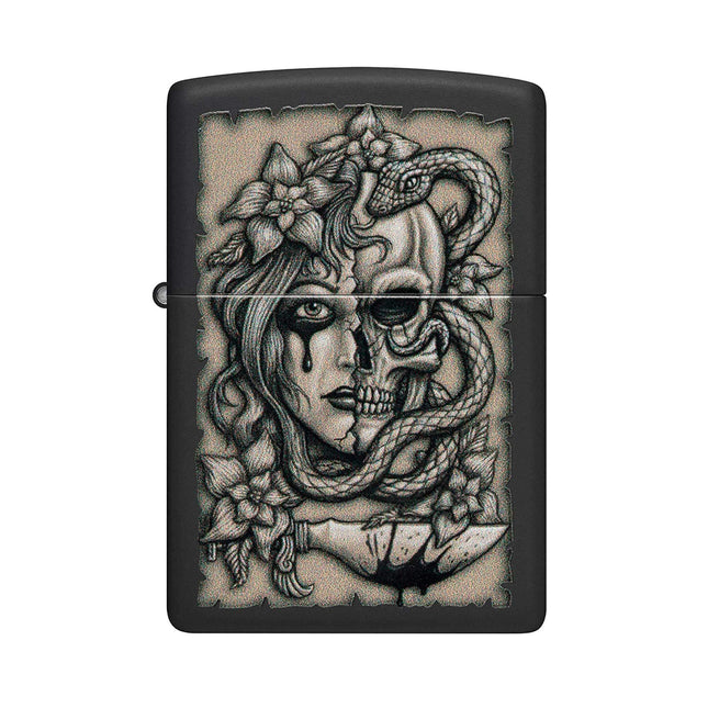 Zippo Lighter: Black Matte Gory Tattoo | 48616