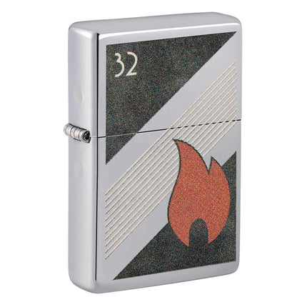 Zippo Lighter: 32 Flame Design High Polish Chrome | 48623