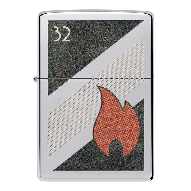 Zippo Lighter: 32 Flame Design High Polish Chrome | 48623