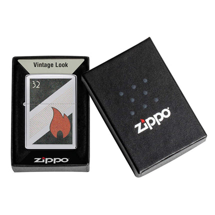 Zippo Lighter: 32 Flame Design High Polish Chrome | 48623