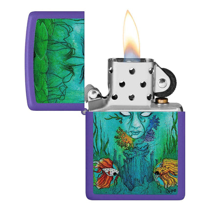 Zippo Pocket Lighter - Sean Dietrich Brackish Design Purple Metal Windproof | 48630