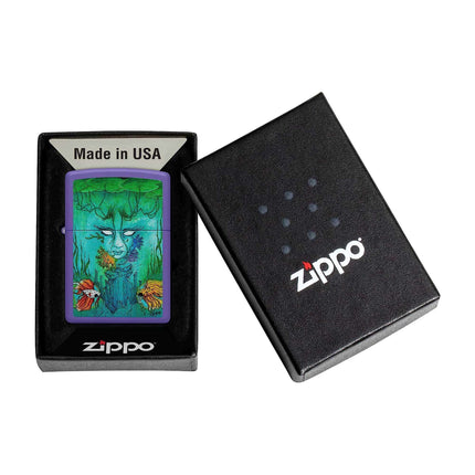 Zippo Pocket Lighter - Sean Dietrich Brackish Design Purple Metal Windproof | 48630