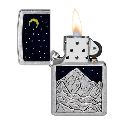 Zippo Lighter: Mountains Emblem Design | 48632