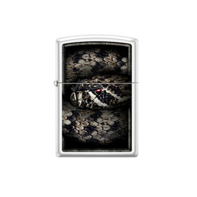 Zippo Lighter: Rattlesnake Design Satin Chrome | 214-071996