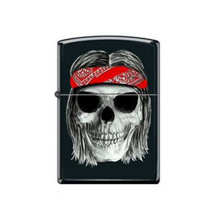 Zippo Lighter: Hippy Skull Design Black | 218-051858
