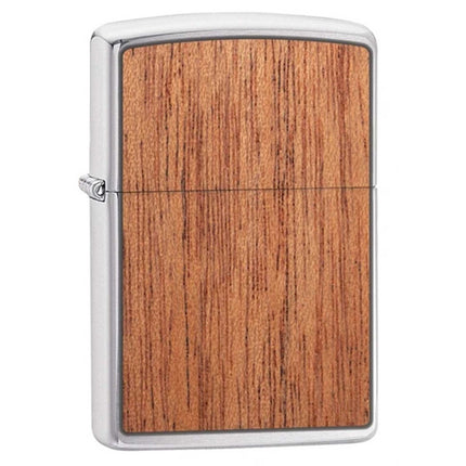 Zippo Lighter: Woodchuck Two-Sided Mahogany Emblem Chrome | 49038