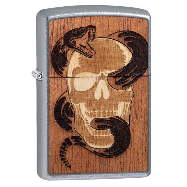 Zippo Lighter: Woodchuck Snake and Skull Design | 49042