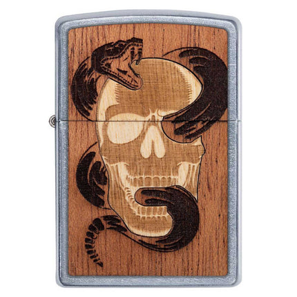 Zippo Lighter: Woodchuck Snake and Skull Design | 49042
