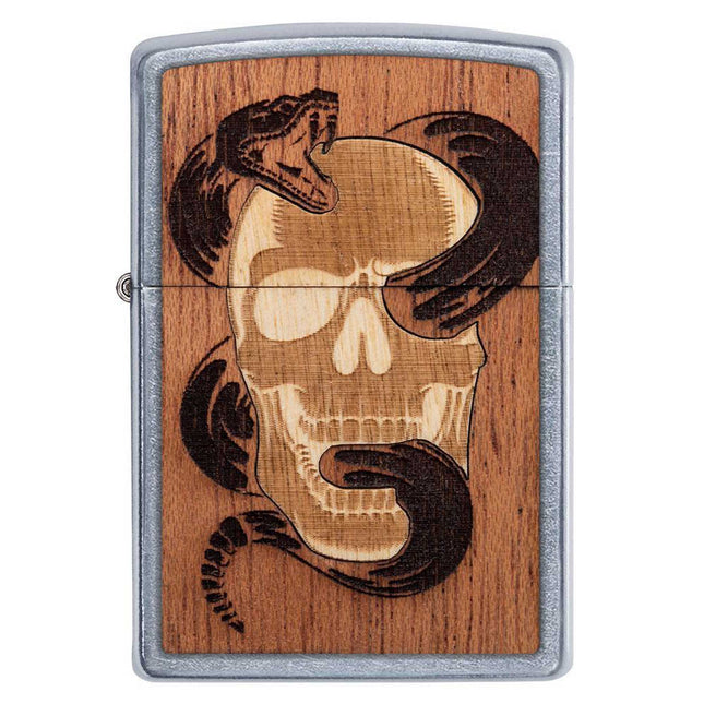 Zippo Lighter: Woodchuck Snake and Skull Design | 49042