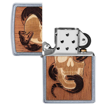 Zippo Lighter: Woodchuck Snake and Skull Design | 49042