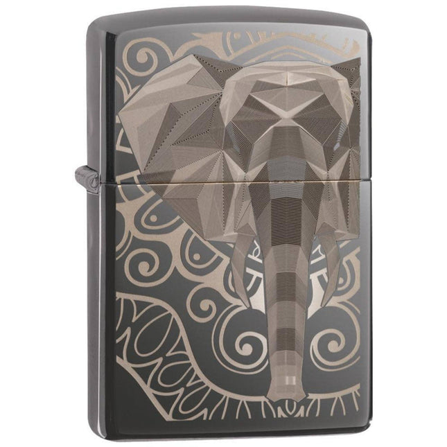 Zippo Lighter: Geometric Elephant Design | 49074