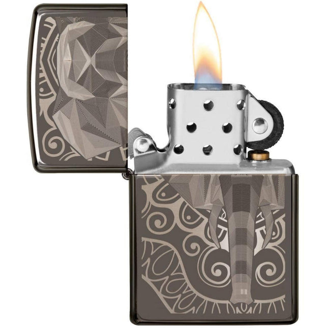 Zippo Lighter: Geometric Elephant Design | 49074