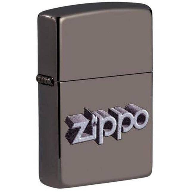 Zippo Lighter: 3D Zippo Logo Design Black Ice | 49417
