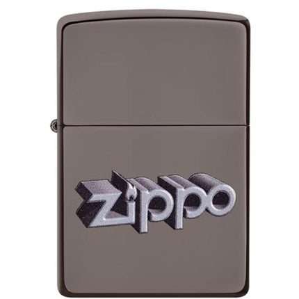 Zippo Lighter: 3D Zippo Logo Design Black Ice | 49417