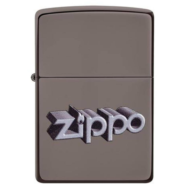 Zippo Lighter: 3D Zippo Logo Design Black Ice | 49417