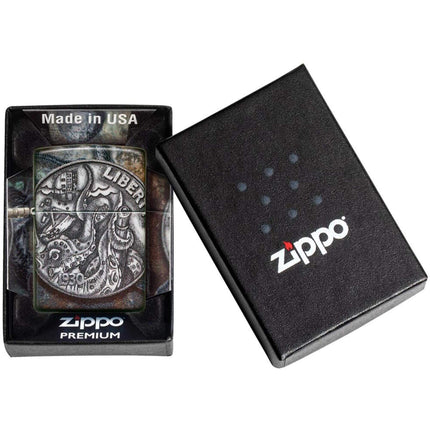 Zippo Windproof Pocket Lighter - Pirate Coin Design Multicolor Metal | 49434