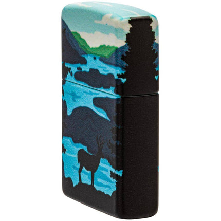 Zippo Windproof Pocket Lighter - Deer Landscape Design Metal | 49483-000003