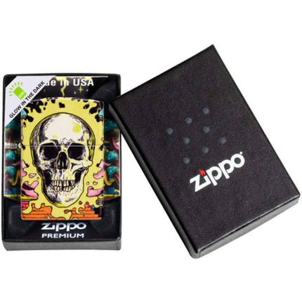 Zippo Lighter: Skull Design Glow-in-the-Dark | 48640