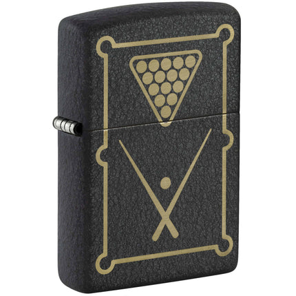 Zippo Lighter: Billiards Design Classic Black Crackle | 48672
