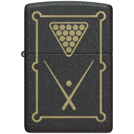 Zippo Lighter: Billiards Design Classic Black Crackle | 48672