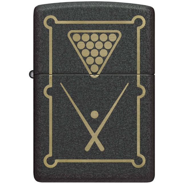 Zippo Lighter: Billiards Design Classic Black Crackle | 48672