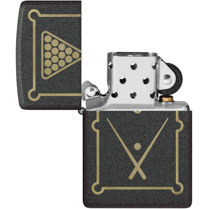 Zippo Lighter: Billiards Design Classic Black Crackle | 48672
