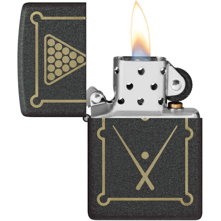 Zippo Lighter: Billiards Design Classic Black Crackle | 48672