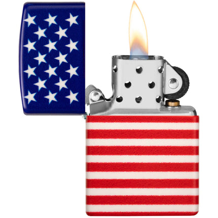 Zippo Lighter: Stars and Stripes Flag Design 540 Color Finish | 48700