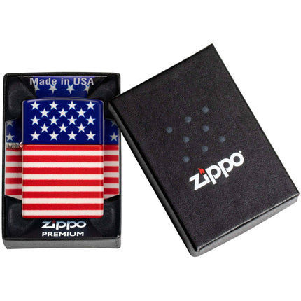 Zippo Lighter: Stars and Stripes Flag Design 540 Color Finish | 48700