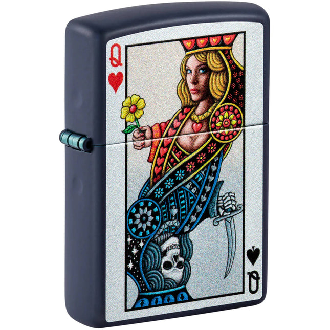 Zippo Lighter: Playing Card Opposing Queen Design | 48723