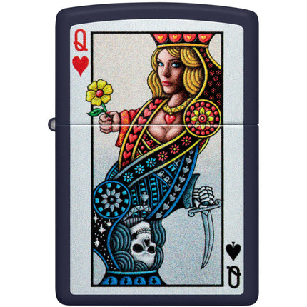 Zippo Lighter: Playing Card Opposing Queen Design | 48723