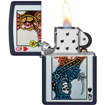 Zippo Lighter: Playing Card Opposing Queen Design | 48723