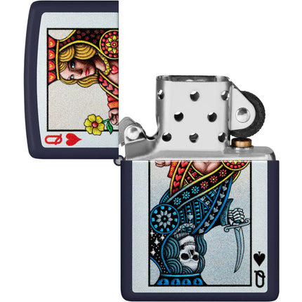 Zippo Lighter: Playing Card Opposing Queen Design | 48723
