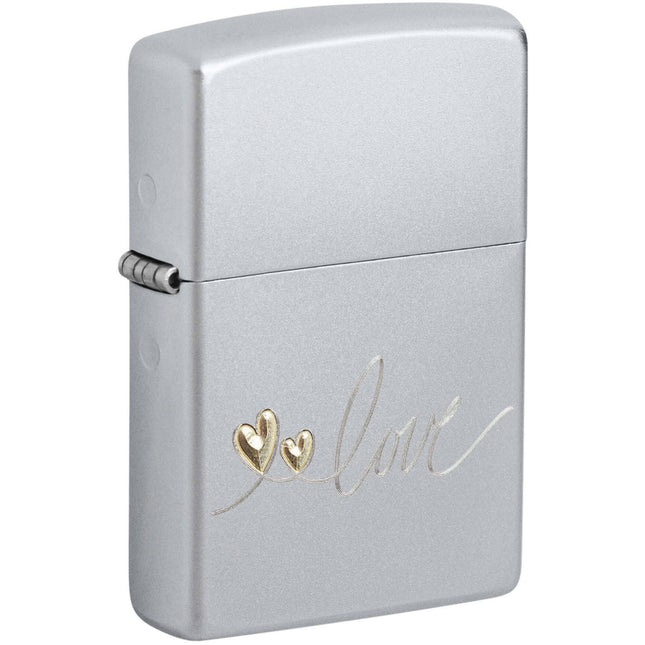Zippo Lighter: Love Design with Pair of Hearts | 48725