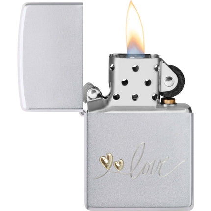 Zippo Lighter: Love Design with Pair of Hearts | 48725